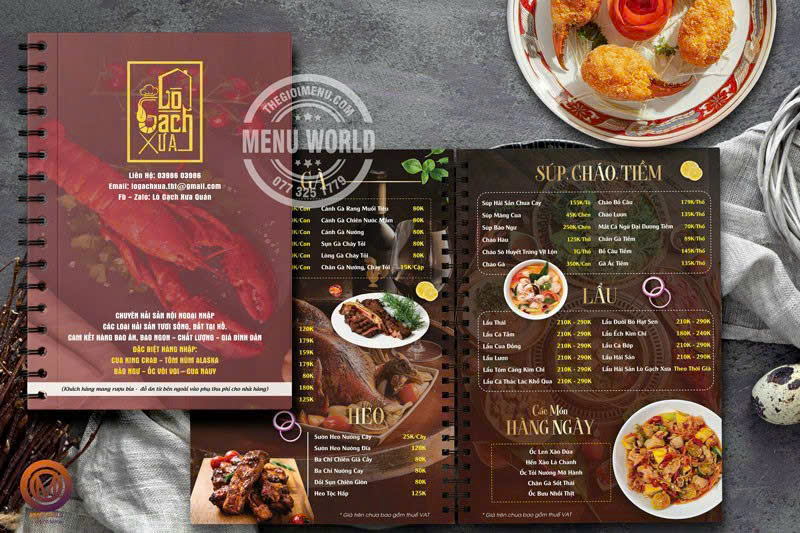 sản phẩm In Menu Vạn Phúc hoàn thiện