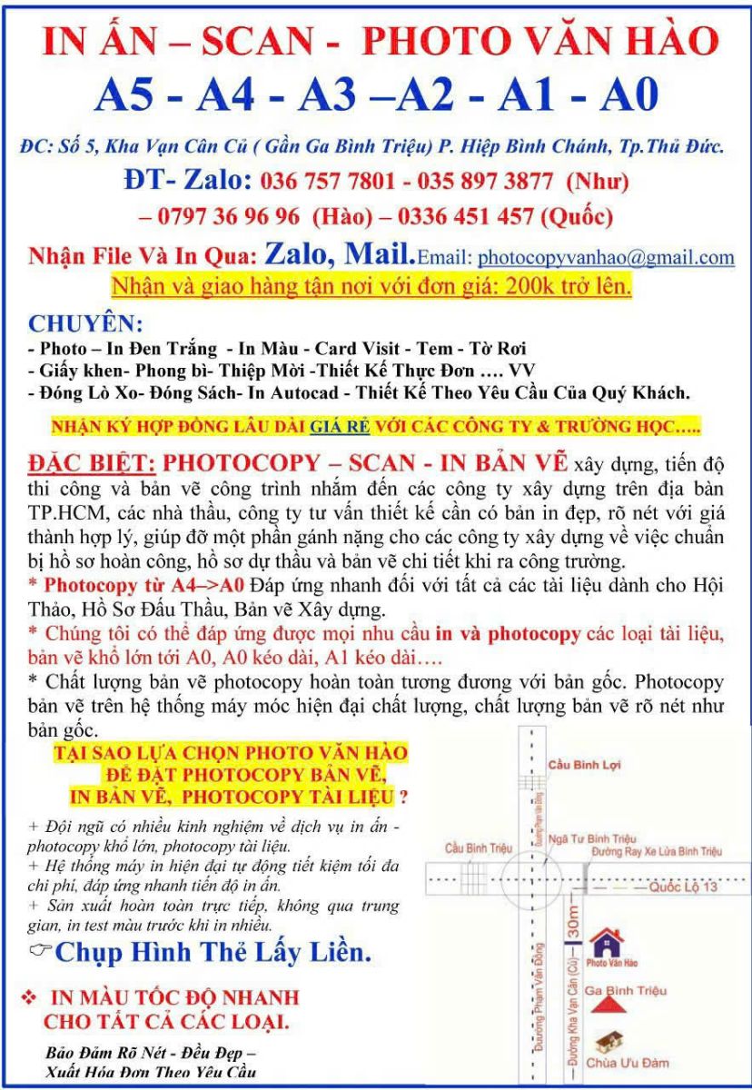 xưởng photo in ấn Văn Hào